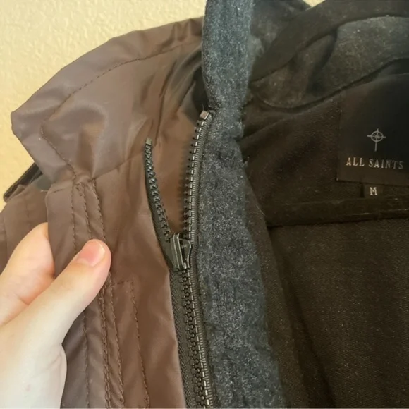 All Saints Heavy Winter Field Jacket with Zip In Liner Men's Size Medium - Picture 13 of 15